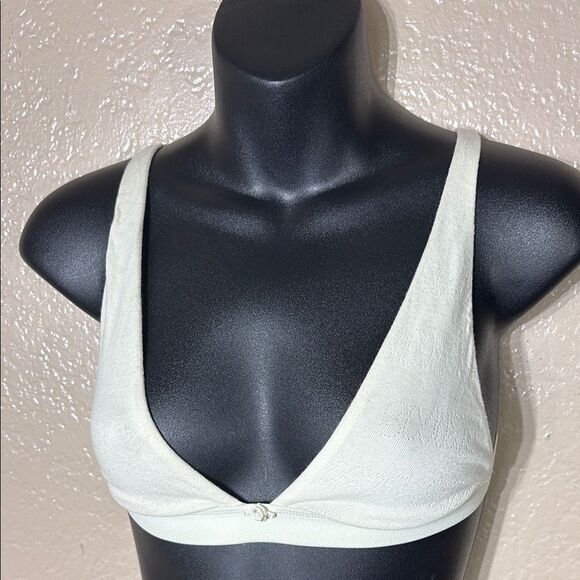 Skims women’s xxs off white pointelle logo soft lounge bralette - Picture 1 of 4